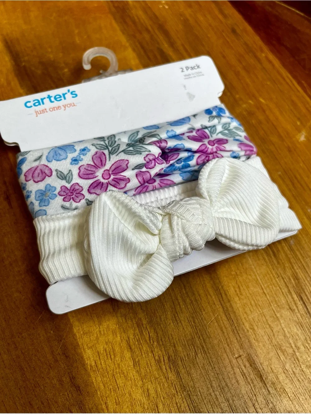 *3/$15 - Carter's Floral Pink & Blue and Ivory Bow Headband Set - 2 Pack